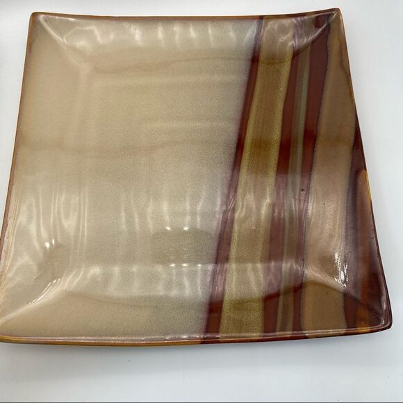- 3 SANGO AVANTI BROWN Square Large‎ dinner Plates - Picture 12 of 15